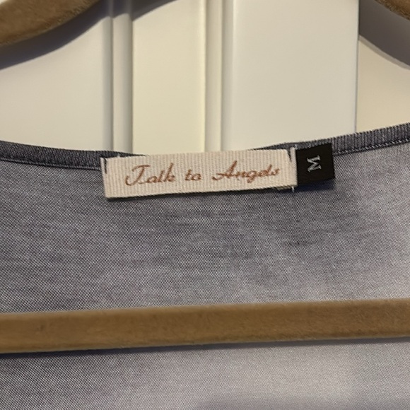 Talk to Angels Grey/ White / Lace Drapey Top Women’s Size Medium - Picture 8 of 10